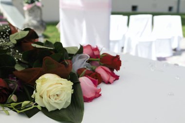 Düğün için hazırlanmış dekorasyon