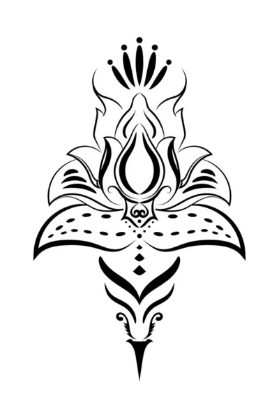Piękny tatuaż Lotus flower.tribal style wektor Wektor Stockowy