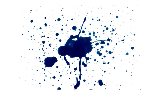 Abstrait Encre Bleue Tache Éclaboussure Peinture Aquarelle Bleue Liquide Éclaboussure — Photo