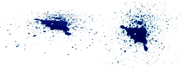 Soyut Mavi Boya Sıçrama Mavi Sulu Boya Sıvı Mürekkep Sıçraması Stok Resim