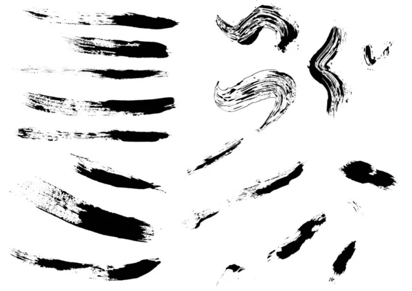 Πινέλο Γραμμή Εγκεφαλικό Επεισόδιο Πανό Μελάνι Τέχνης Μαύρο Λεκέ Splash — Φωτογραφία Αρχείου