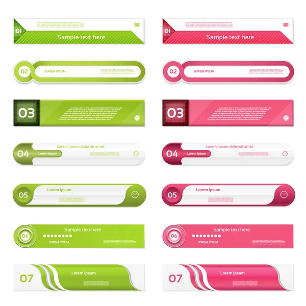 Banner de opciones de infografías modernas. Ilustración vectorial. se puede utilizar para el diseño del flujo de trabajo, diagrama, opciones de número, diseño web, impresiones . — Vector de stock