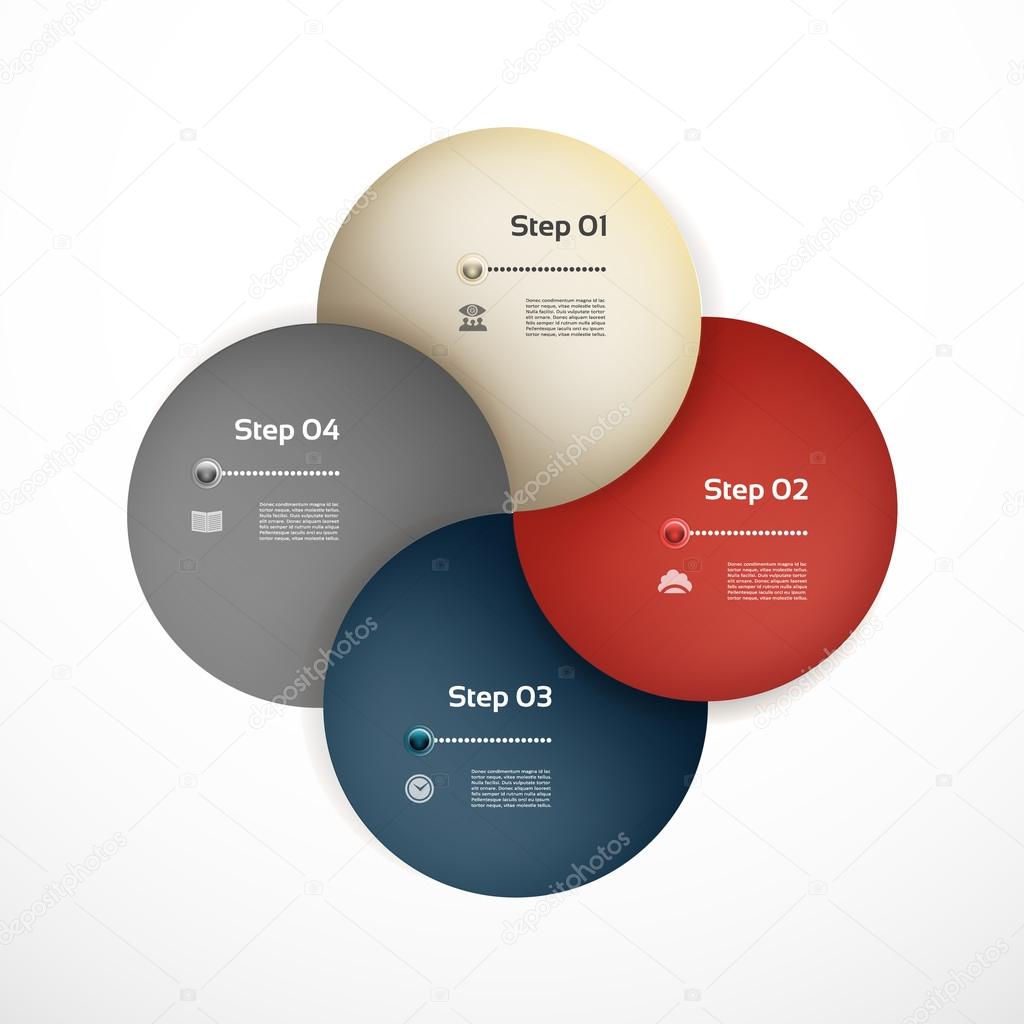 Vector circle infographic. Template for diagram, graph, presentation and chart. Business concept with four options, parts, steps or processes. Abstract background.