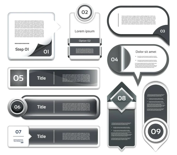 Bannière d'options d'infographie moderne. Illustration vectorielle. peut être utilisé pour la mise en page de flux de travail, diagramme, options de nombre, conception Web, impressions . — Image vectorielle