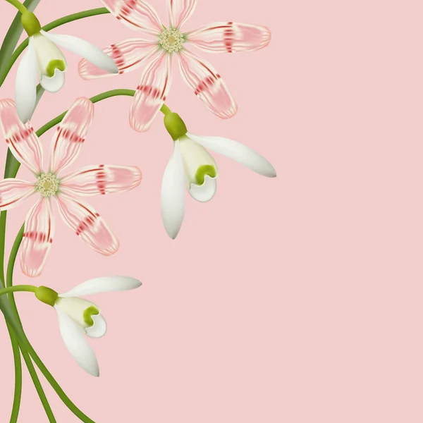 Tło kwiat. Ilustracja wektorowa wiosennych kwiatów. — Wektor stockowy