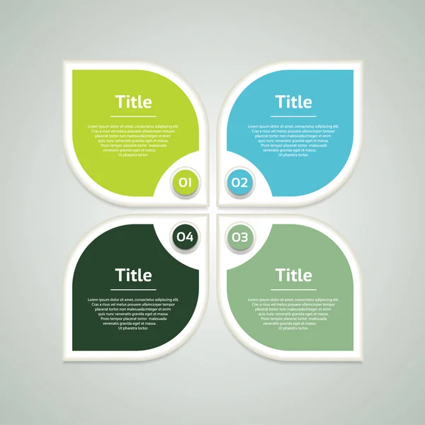 Vector infographic formgivningsmall. Affärsidén med 4 alternativ, delar, steg eller processer. Kan användas för arbetsflöde layout, diagram, antal alternativ, webbdesign. Datavisualisering. — Stock vektor