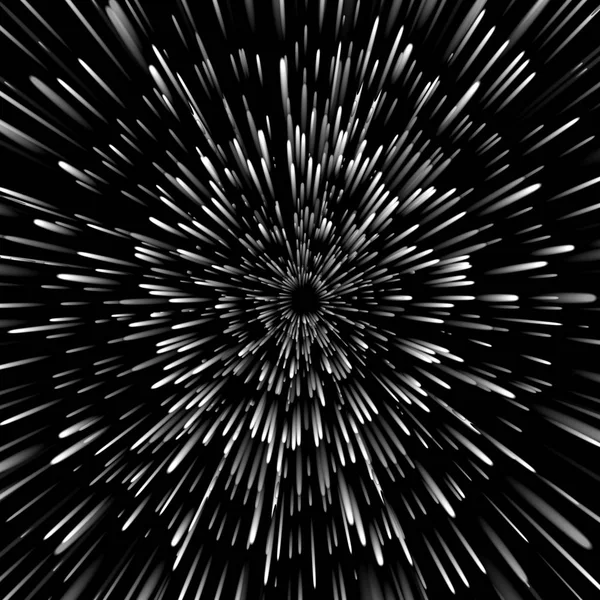 Fond abstrait vectoriel avec Open Space Star Warp ou Hyperspace Travel. Illustration Big bang . — Image vectorielle
