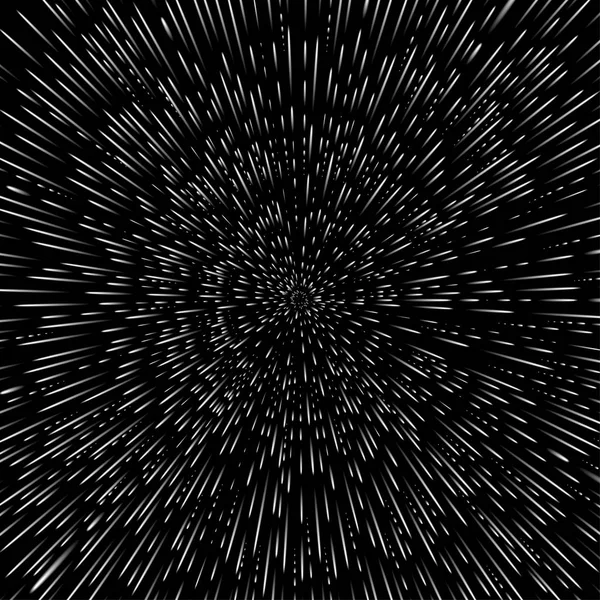 Fondo abstracto vectorial con Open Space Star Warp o Hyperspace Travel. Ilustración Big Bang . — Vector de stock