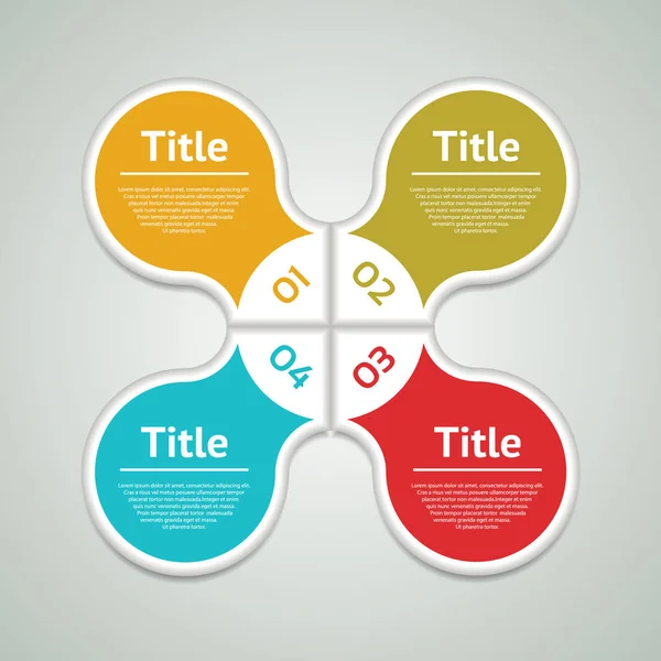 Infographie en cercle vectoriel. Modèle de diagramme, graphique, présentation et graphique. Concept d'entreprise avec quatre options, pièces, étapes ou processus. Contexte abstrait . — Image vectorielle