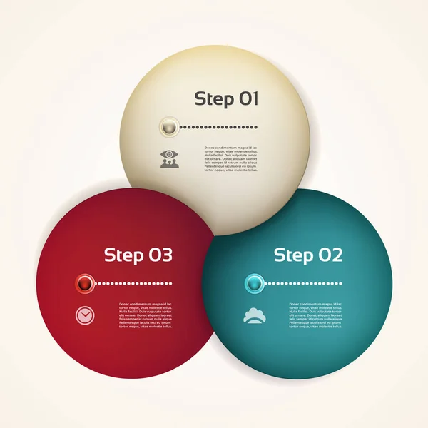 Infografía del círculo vectorial. Plantilla para diagrama, gráfico, presentación y gráfico. Concepto de negocio con tres opciones, partes, pasos o procesos. Fondo abstracto. — Vector de stock