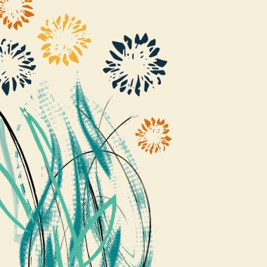 Yaratıcı evrensel çiçek kartı. Elle çizilmiş dokuları. Evlilik yıldönümü, doğum günü, Valentin'ın gün, parti davetiyeleri.