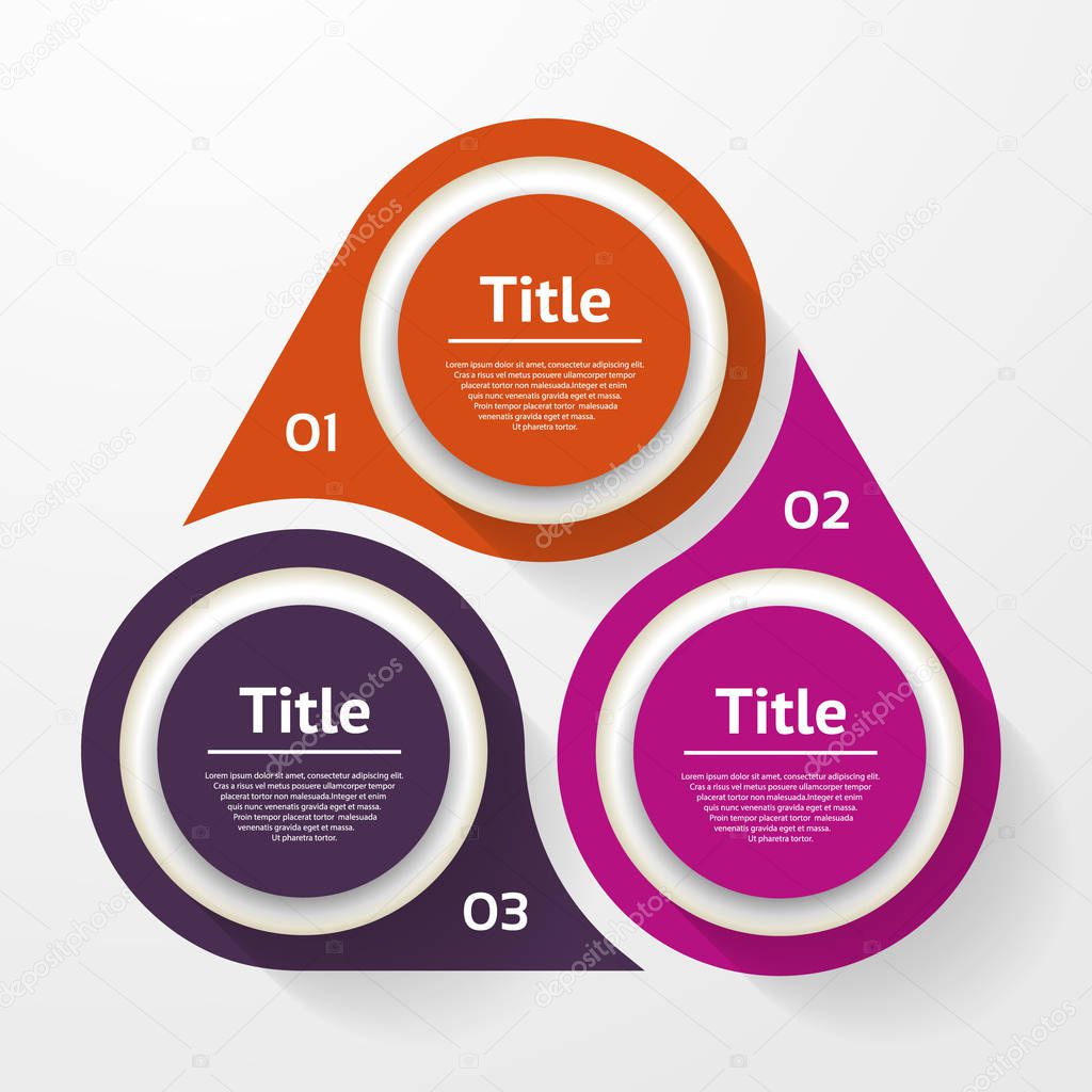 Vector circle infographic. Template for diagram, graph, presentation and chart. Business concept with three options, parts, steps or processes. Abstract background.