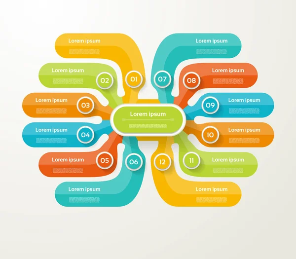 Plantilla de infografía vectorial para diagrama, gráfico, presentación — Archivo Imágenes Vectoriales