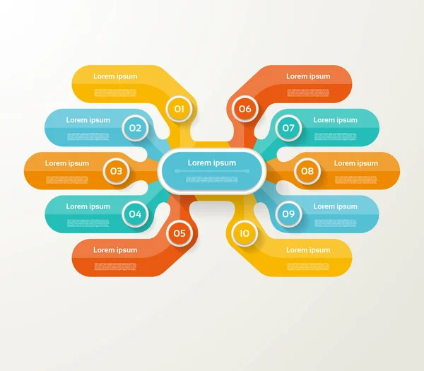 Plantilla de infografía vectorial para diagrama, gráfico, presentación — Archivo Imágenes Vectoriales