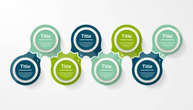 Vektör daire infografik. Diyagram, grafik, sunu ve grafik için şablon. Sekiz seçenek, parça, adım veya süreç içeren iş konsepti. Soyut arka plan.