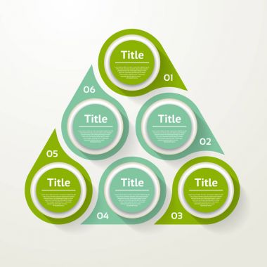 Vektör daire Infographic. Döngü diyagramı, grafik, sunum ve yuvarlak grafik şablonu. 6 seçenekleri, parçalar, adımları veya işlemler ile iş kavramı. Arka plan.