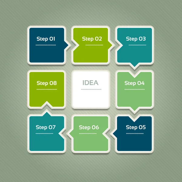 Antecedentes de progresso vetorial. Modelo para diagrama, gráfico, apresentação e gráfico. Conceito de negócio com 8 opções, peças, passos ou processos. Fundo abstrato. eps 10 —  Vetores de Stock