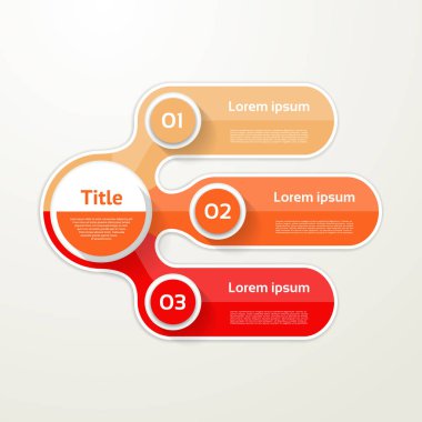 Üç unsur afiş. 3 adımda tasarım, grafik, Infographic, adım adım.