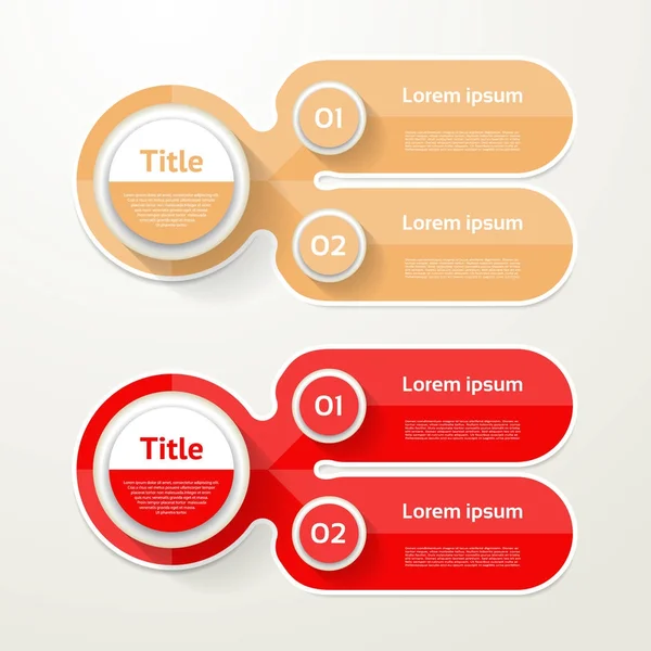 Deux éléments bannière. Conception en 2 étapes, graphique, infographie, étape par étape . — Image vectorielle