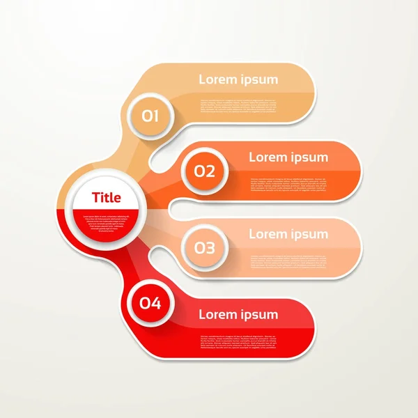 Vier elementen banner. 4 stappen ontwerp, grafiek, infographic, stap voor stap. — Stockvector