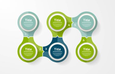 Vektör daire Infographic. Döngü diyagramı, grafik, sunum ve yuvarlak grafik şablonu. 6 seçenekleri, parçalar, adımları veya işlemler ile iş kavramı. Arka plan.