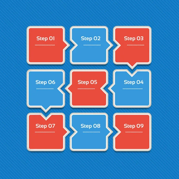 Fond de progression vectorielle. Modèle de diagramme, graphique, présentation et graphique. Concept d'entreprise avec 9 options, pièces, étapes ou processus. Contexte abstrait. eps 10 — Image vectorielle