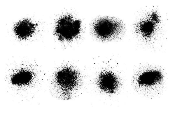 Satz Schwarzer Spritzer Auf Weißem Hintergrund Vektor Illustration — Stockvektor
