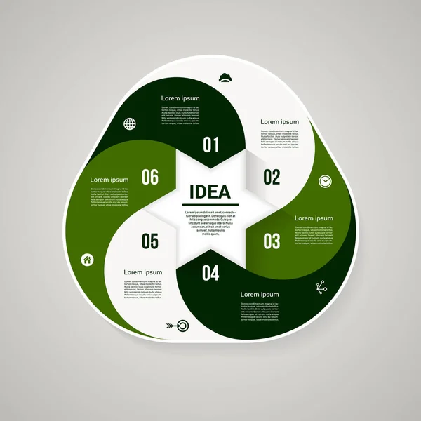 Infografica Del Ciclo Vettoriale Modello Diagramma Grafico Presentazione Grafico Concetto — Vettoriale Stock