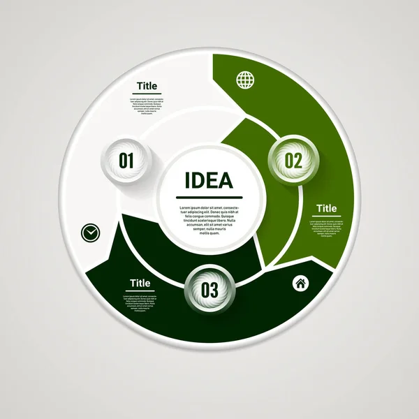 Infografía Del Círculo Vectorial Plantilla Para Diagrama Gráfico Presentación Gráfico — Archivo Imágenes Vectoriales