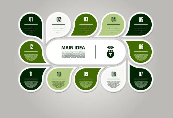 Infográfico Círculo Vetorial Modelo Para Diagrama Gráfico Apresentação Gráfico Conceito —  Vetores de Stock