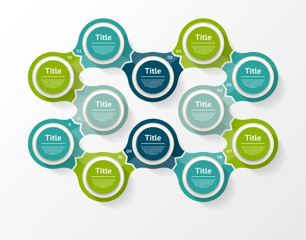 Infografía Del Círculo Vectorial Plantilla Para Diagrama Ciclo Gráfico Presentación — Vector de stock