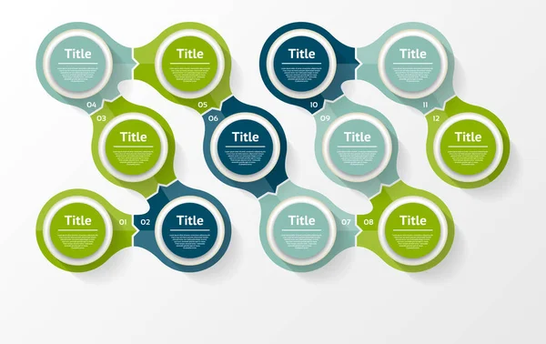 Infográfico Círculo Vetorial Modelo Para Diagrama Ciclo Gráfico Apresentação Gráfico — Vetor de Stock