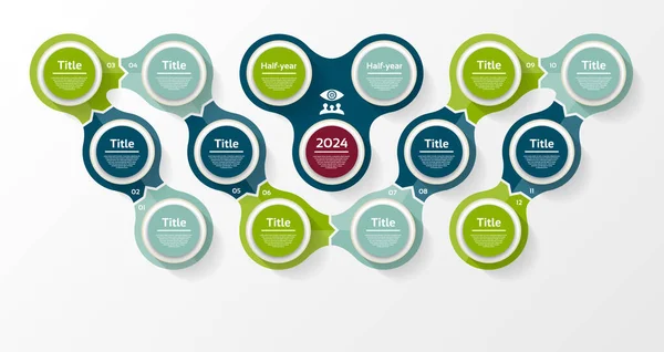 Vektorkreis Infografik Vorlage Für Zyklusdiagramm Grafik Präsentation Und Runddiagramm Geschäftskonzept — Stockvektor