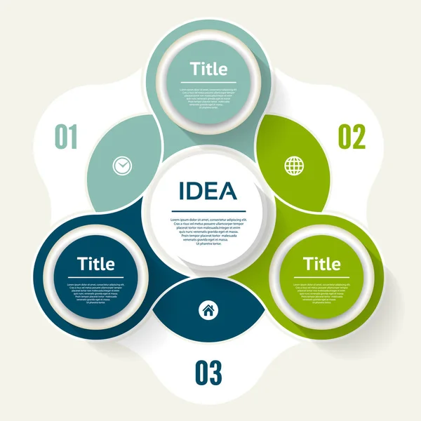 Infographie Cercle Vectoriel Modèle Diagramme Graphique Présentation Graphique Concept Entreprise — Image vectorielle