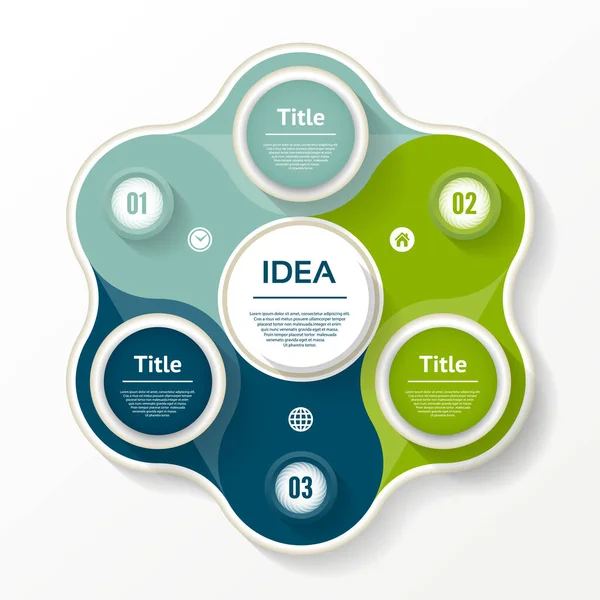 Vectorcirkel Infographic Model Voor Diagram Grafiek Presentatie Grafiek Bedrijfsconcept Met — Stockvector