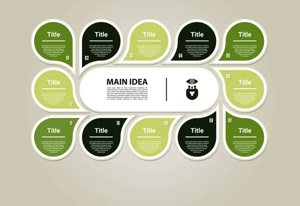 Infografía Del Círculo Vectorial Plantilla Para Diagrama Ciclo Gráfico Presentación — Archivo Imágenes Vectoriales