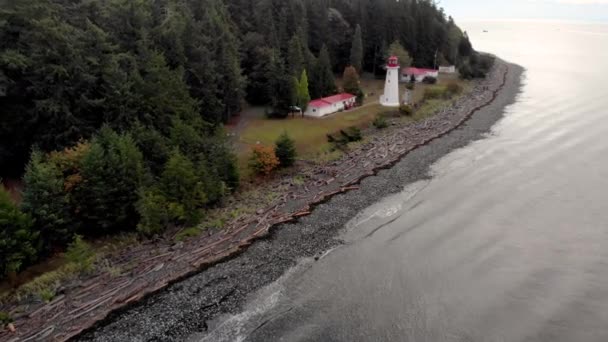 Vue Aérienne Sur L'île Quadra, Phare Quadra Island Cape Mudge Canada 