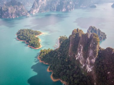 Khao Sok Thailand , drone aerial view over the lake