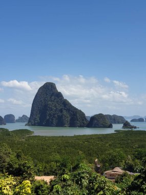 Phangnga Bay Thailand, sunrise Phuket, Morning view point of Samet Nang She in Phangnga bay, Southern Thailand