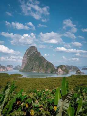 Phangnga Bay Thailand, sunrise Phuket, Morning view point of Samet Nang She in Phangnga bay, Southern Thailand
