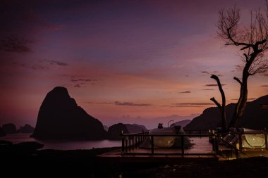 Sunrise Samet Nang She viewpoint Phangnga Bay Thailand 