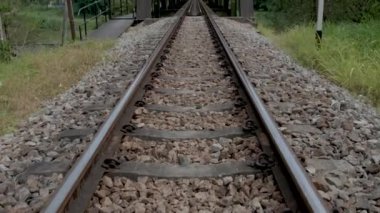railrood to bridge in Chumphon province Thailand, Lang Suan railroad over the river in Chumphon Thailand,