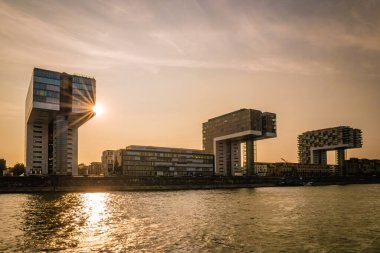 Koln Germany city skyline, Cologne skyline during sunset ,Cologne bridge with cathedral Germany Europe