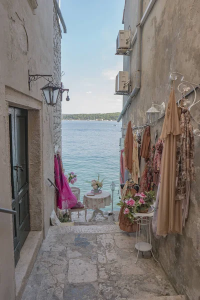 Rovinj Croatia, city village of Rovinj Croatia, colorful town with church and old historical house by the harbor