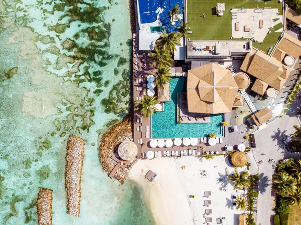 Praslin tropische Insel Seychellen, Drohnenblick über tropische Insel Seychellen — Stockfoto