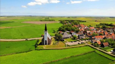 Beyaz kilise Den Hoorn Texel Hollanda, Den Hoorn Texel Holland köyündeki güzel kilise