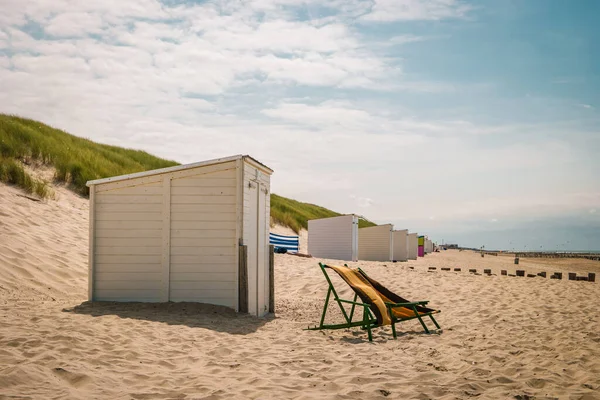荷兰Zeeland海滩Domburg海滩上的海滩杆 — 图库照片