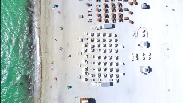 Miamia Beach Φλόριντα, drone view Miami παραλία, πολύχρωμο drone εναέρια άποψη Miami Φλόριντα — Αρχείο Βίντεο