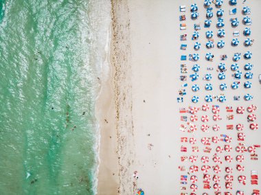 Miami Beach Florida, Miami plajı, Sout Beach Miami 'de insansız hava aracı manzarası.