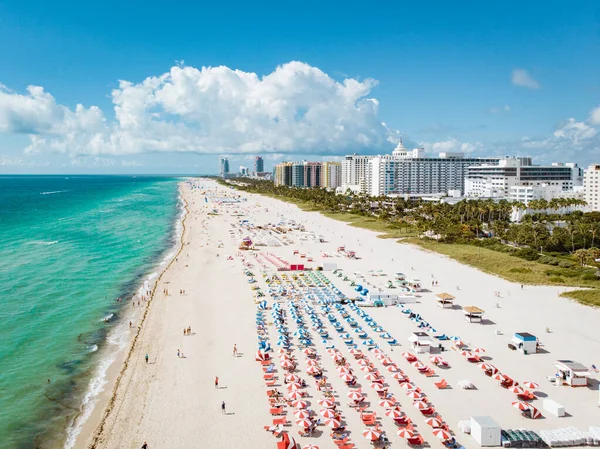 Miami Beach Florida, air view miami beach, drone view at sout beach Miami — стоковое фото